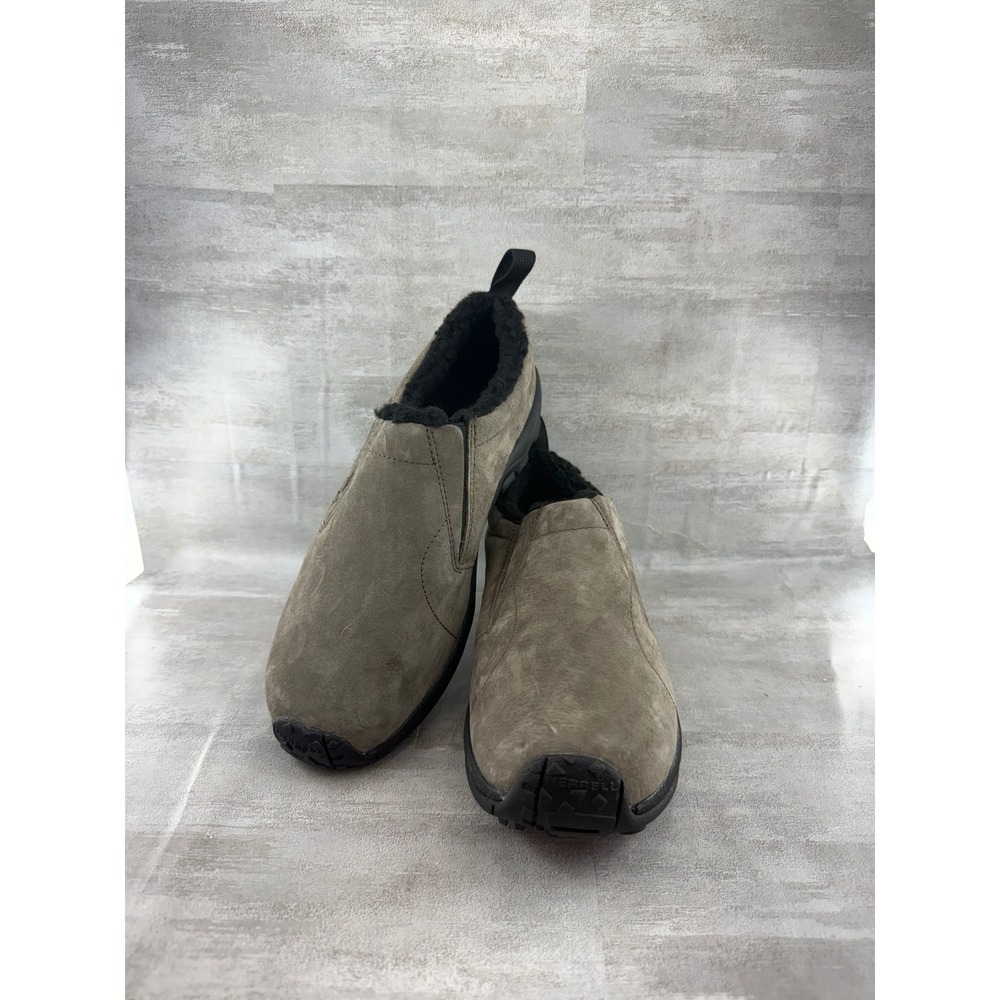 Merrell Jungle Moc Men Suede Faux Fur Lined Slip On Shoes Taupe J004141 Sz 8.5